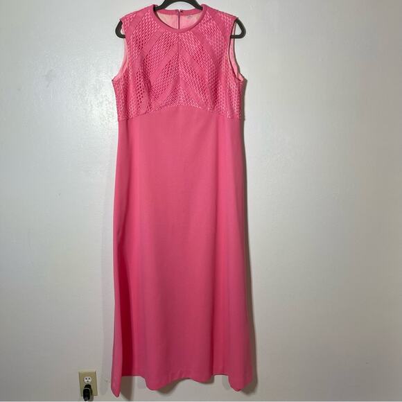 Vintage Dresses & Skirts - Vintage Pink Polyester Sleeveless Maxi Dress. Size 20.5. In excellent condition!